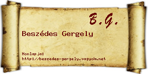 Beszédes Gergely névjegykártya